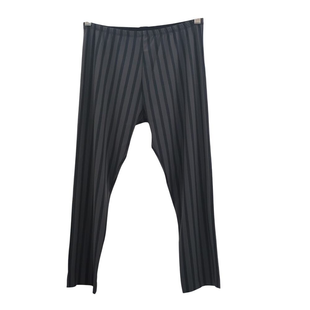 Porto San Francisco Striped Leggings Black Grey Breathable Nylon Lycra 2 Medium